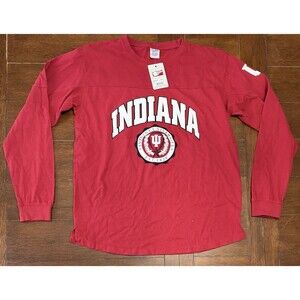 NWT Pressbox Indiana Hoosiers Red Long Sleeve  Crewneck Size L